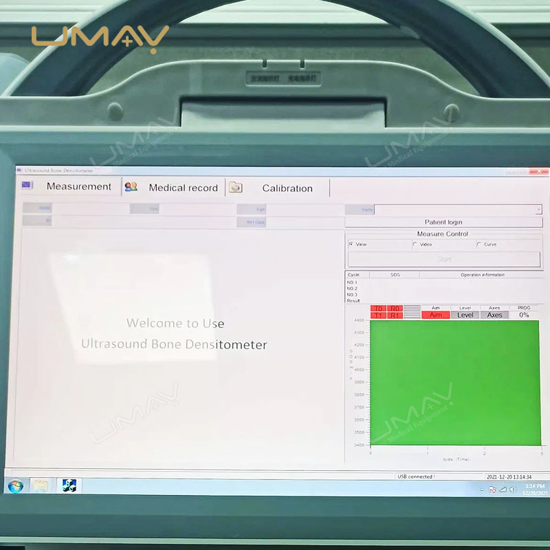 High-Efficiency Portable Automatic Ultrasound Bone Densitometer